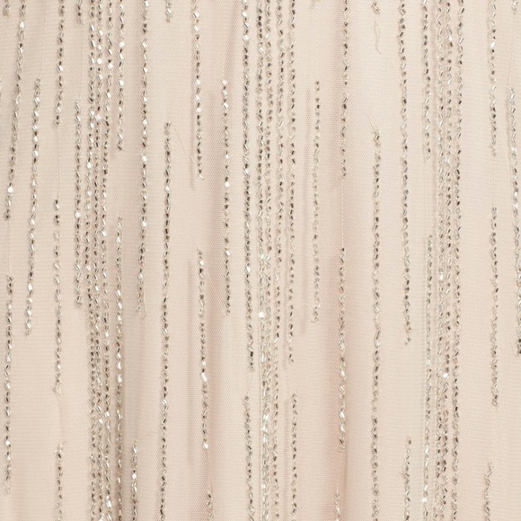 NEW Adrianna Papell Halter Beaded Blouson Gown in Taupe‎ [SZ 14 ] #A47 - Picture 2 of 10